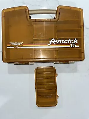 FENWICK WOODSTREAM 15 Vintage Double Sided Fishing Tackle Box W/Removable Case • $16