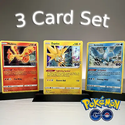 $5.95 • Buy Moltres Articuno Zapdos - Pokemon GO TCG Cards - Holo Rare Set - MINT