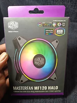 Cooler Master MasterFan MF120 HALO Addressable RGB 120mm Fan Duo-Ring Open Box • $17.99