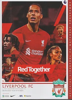 £4.99 • Buy Liverpool V Tottenham Hotspur Programme 