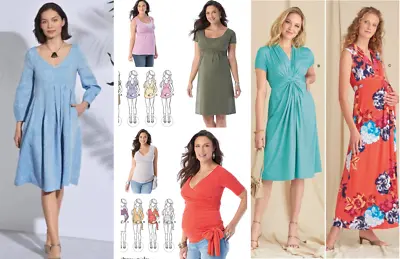 EASY Maternity Dresses Shirts Gathered Maxi Dress Pregnancy Sewing Pattern • $8.95