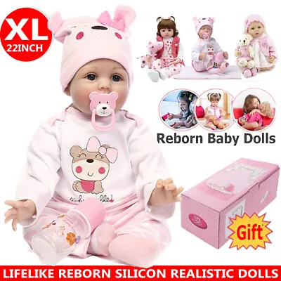 22  Realistic Reborn Baby Dolls Full Body Vinyl Boy Doll Newborn Baby Kids Gift • $54.99
