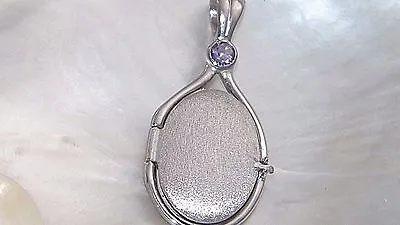 925 Sterling Silver 4mm  Natural Amethyst Locket H2O Just Add Water Mermaids • $69.77