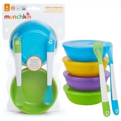 10 Piece Baby Feeding Set Includes Suction Bowls With Lids And Spoons Multicolor • $11.70