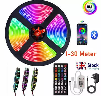 1-30m LED Strip Lights 5050 RGB Colour Changing Tape Cabinet Kitchen TV Lighting • £22.99