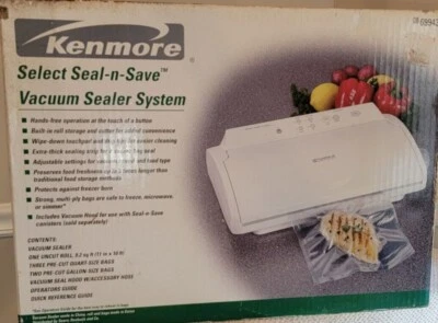 $75 • Buy Kenmore Select Seal-n-Save Vacuum Sealer System W/ Vacuum Hood #69943