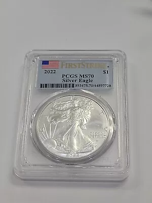 2022 $1 American Silver Eagle PCGS MS70 Flag Label FirstStrike FS • $56.50