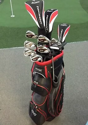 NICKENT 4DX Red Deluxe Golf Package - Cart Bag Putter & Covers - 1  LTS Stiff • $629.99