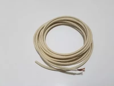 5 Feet Vintage Braided Cloth Covered Primary Wire 16 Gauge 16g Ga Solid White • $3.99