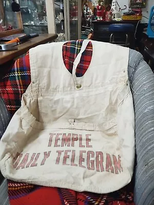 VINTAGE Temple Daily TelegramPAPERBOY DOUBLE CANVAS DELIVERY BAG • $85