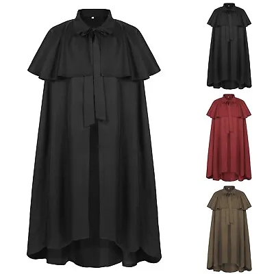 Medieval Cloak Gothic Long Cape Robe For Men & Women Cosplay Cloak Cape Costume • $33.63