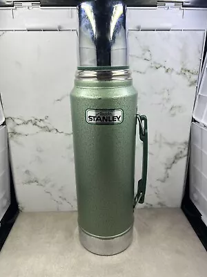 Vtg Aladdin Stanley Thermos Quart Steel A-944DH Vacuum Bottle W Handle Green 96 • $19.99