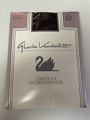 Gloria Vanderbilt Control Top Day Sheer Pantyhose Size E Jet Black • $7.99