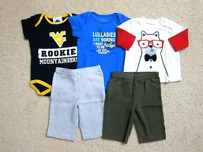 Newborn Baby Boy 0-3 Months Spring Summer Bodysuits Old Navy T-Shirt Pants Used • $11.79