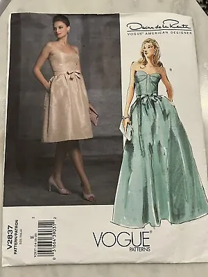 Vogue 2837 Designer Pattern Oscar De La Renta Bustier Corset Gown 14/16/18 UNCUT • £37.19