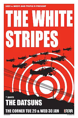 WHITE STRIPES MELBOURNE 02 SILKSCREEN CONCERT POSTER PIXELSHIFTER 2nd PRINTING • $49