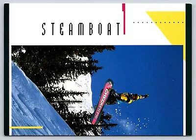 Postcard Steamboat Springs Colorado Checker Pig Snowboarding Winter Sports • $4.99