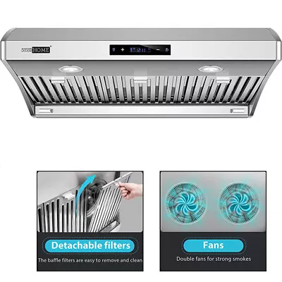 30in Under Cabinet Kitchen Range Hood 800CFM W/ 3-Speed Touch Control Led Light • $169.99