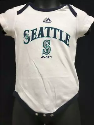 New Seattle Mariners Infant Size 6/9 Months White Majestic Creeper • $8.01