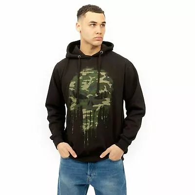 £29.99 • Buy Official Marvel Mens  Punisher Skull Camo Pullover Hoody Black S - XXL