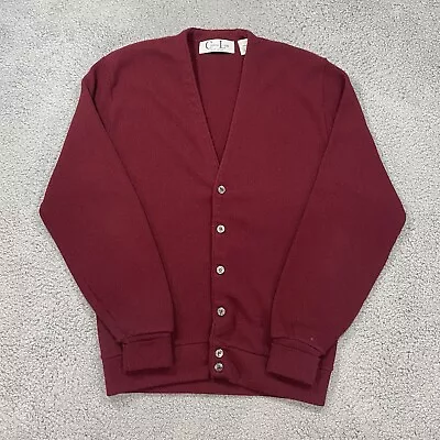 Cypress Links Sweater Cardigan Men’s Medium Maroon Long Sleeve V Neck Golf USA • $18.88