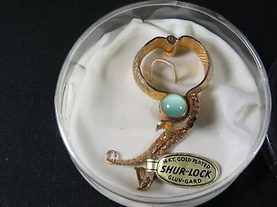 Vintage 14 KT Gold Plated Glove Clip Shur Lock Gluv-Gard Original Box Rare B7334 • $19.24