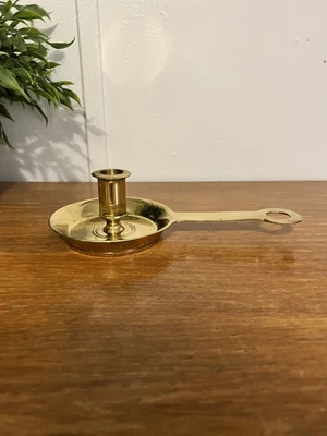 $34.99 • Buy VM Brass Tavern Chamberstick Candleholder VA Metalcrafters Williamsburg Made USA