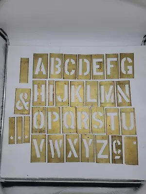 Vintage Reese's Hanson Adjustable Lockedge Brass Stencils 4 Inch Letters A-Z • $25