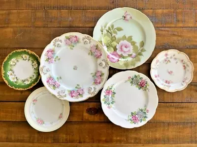 Lovely Vintage Mismatched Plate Collection Wall Collage Weddings Tea Parties • $89.95