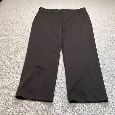 Croft & Barrow Chino Pants Mens 44x30 Brown Wide Leg Dress Slacks Cotton Adult • $14.99