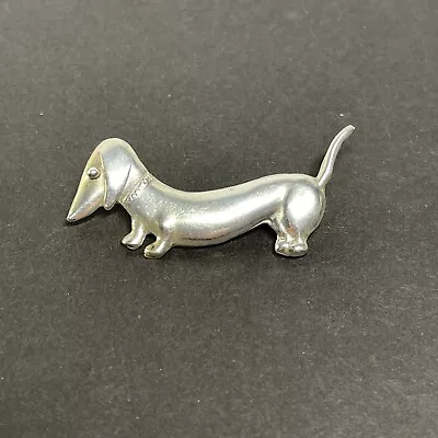 Dachshund Weiner Dog Vintage Gonzalez Mexico 900 Sterling Silver 2  Brooch Pin • $29.95