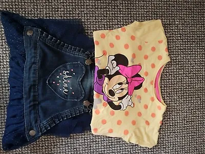 Girls Disney Minnie Mouse  T Shirt  Denim Dress Age 6 Clothes Bundle • £9.99