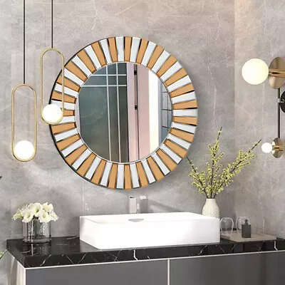 Large Wall Mirror Attached Hanger Round Wedding Backdrop Decorative Art Mirror • £129.96