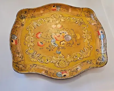 Vintage Alcohol Proof Paper Mache Tray Made In Japan Floral 1930s 12 X 10.5 • $22.49