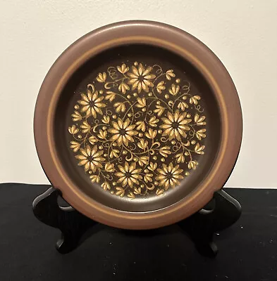 Vintage Mikasa Majorca Daisies Set Of 2 Salad Plates E-3001 MCM Brown Stoneware • $18