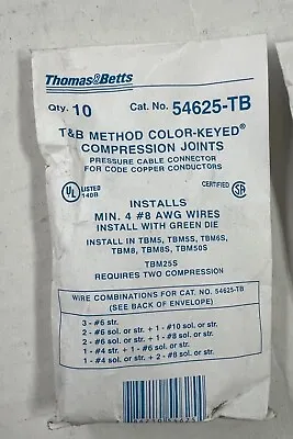54625-TB Method Color-Keyed Compression Joints - Green #8 AWG (qty 10) • $50