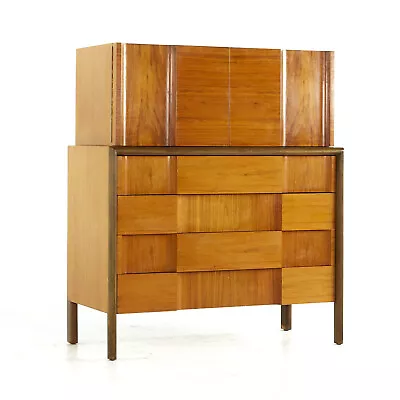 Edmond Spence Mid Century Swedish Walnut Highboy Dresser • $3847
