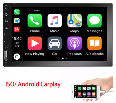 7.0  Double Din Car Stereo Radio For Apple CarPlay Android Carplay FM MP5 Player • £29.99