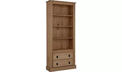 Solid Pine 2 Drawer Tall Bookcase • £169.99