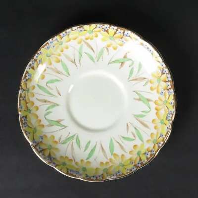 E Brain Foley China Saucer ONLY For Teacup Yellow Flowers FOL79 • $14