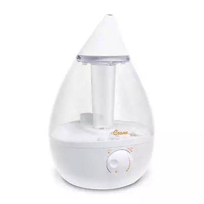 Crane USA Drop Ultrasonic Cool Mist Humidifier Clear And White • $37.86