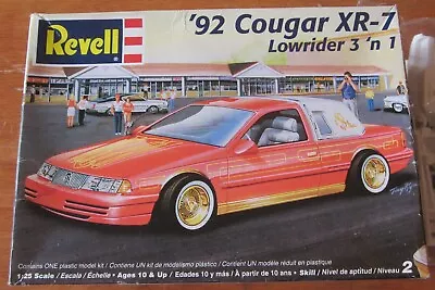 Revell 1992 Mercury Cougar Lowrider 1/25 Kit #85-2182 Unbuilt In Box 92 • $40