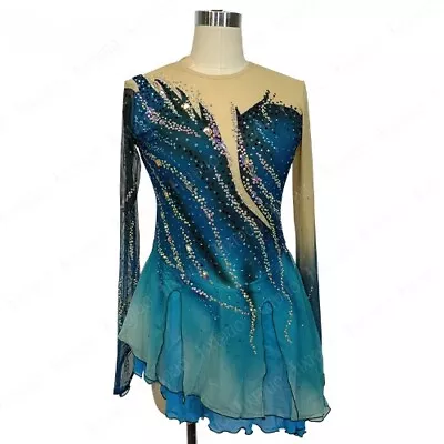 Figure Skating Costume Competition Dress For Girls Gymnastics Show Skater Dress • £381.83