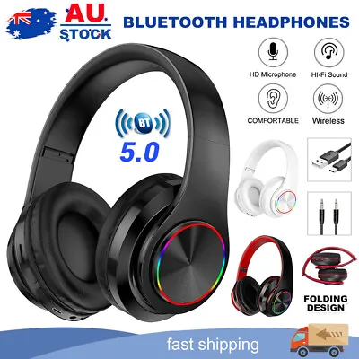 Wireless Bluetooth Headphones Noise Cancelling Stereo Earphones Over Ear Headset • $16.07