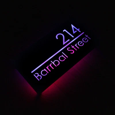 £175 • Buy LED House Number Sign Illuminated Floating Address Plaque