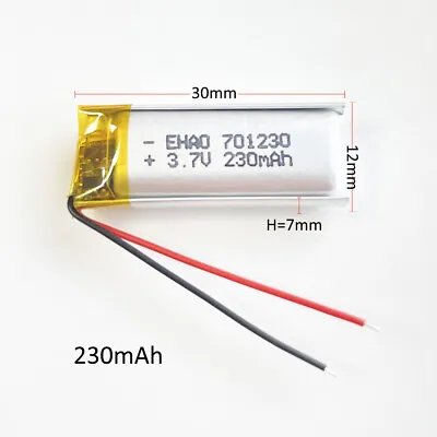 701230 3.7V 230mAh LiPo Rechargeable Battery For Mp3 Bluetooth Reading Pen GPS • £7.19