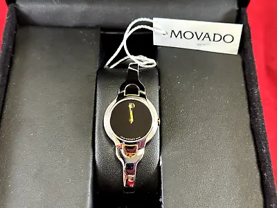 Movado 0605248 Kara Two-Tone Black Dial Stainless Steel Women's Watch • $195.49