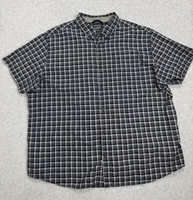 Woolrich Flannel Shirt Mens 3XL XXXL Plaid SHORT Sleeve Button Up 100% Cotton • $17.99