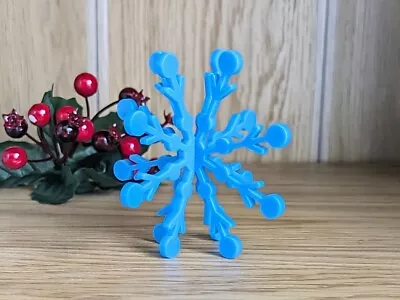 Snowflake Décor Christmas Table Ornaments Blue Christmas Decoration Standing • £5.99