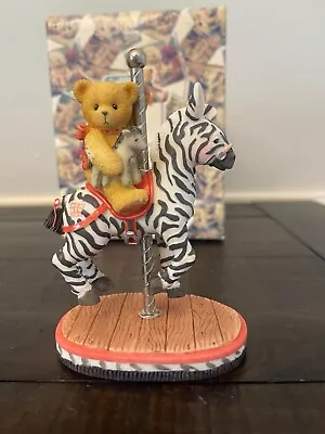 Enesco Cherished Teddies Boy Riding Zebra Carousel Figurine  Jerrod  1998 • $5.99